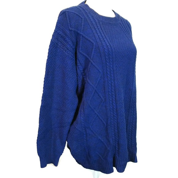 UO BDG Blue Medium Knitted Patch Elbow Sweater - Picture 5 of 6